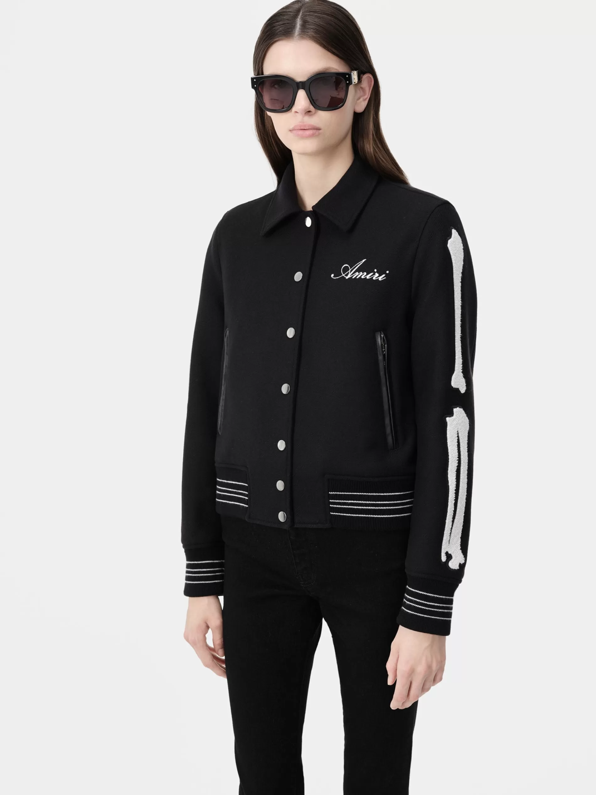 AMIRI Outerwear>WOMEN'S BONES JACKET BLACK