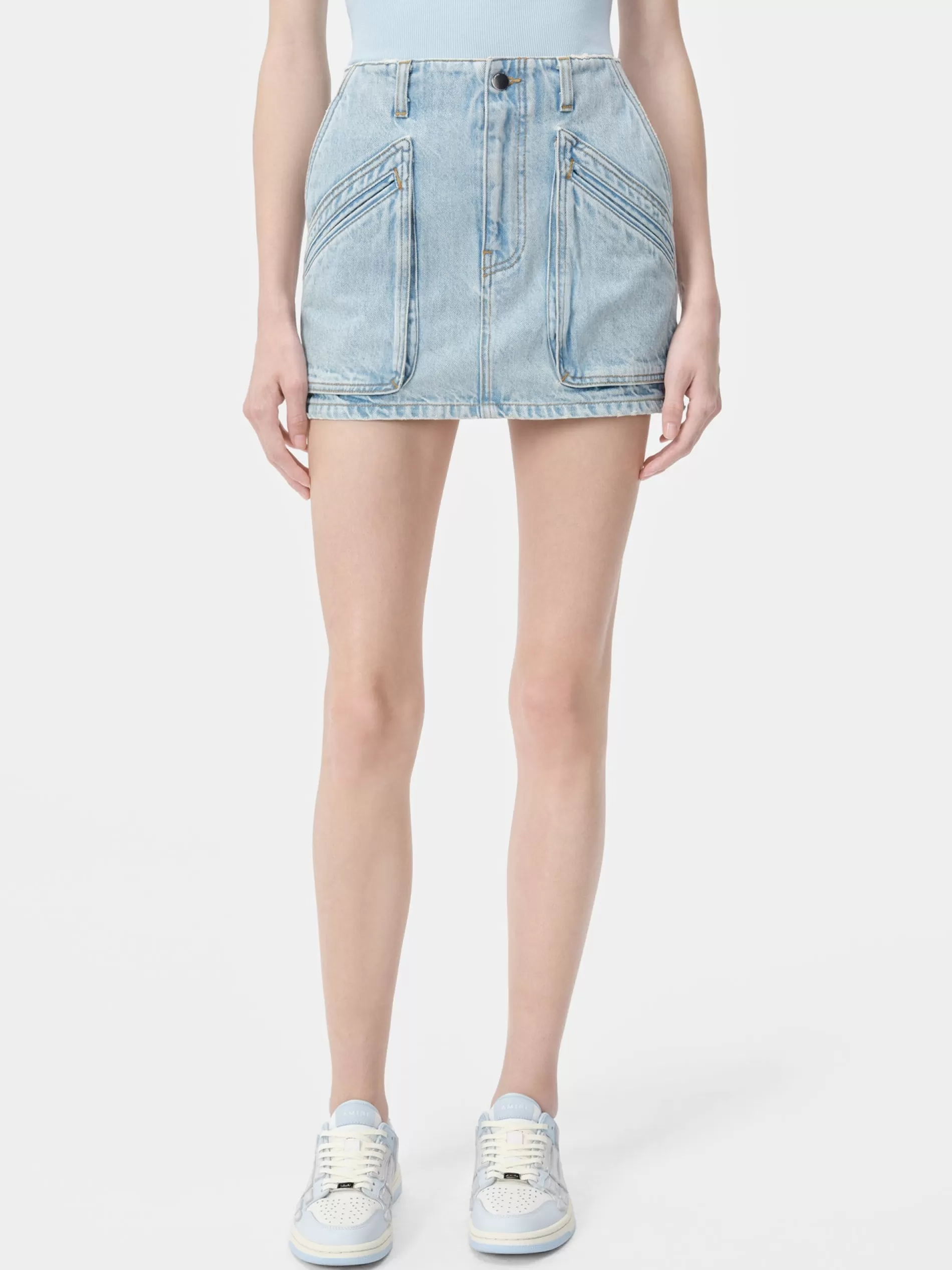 AMIRI Denim>WOMEN'S CARGO SKIRT Light Indigo