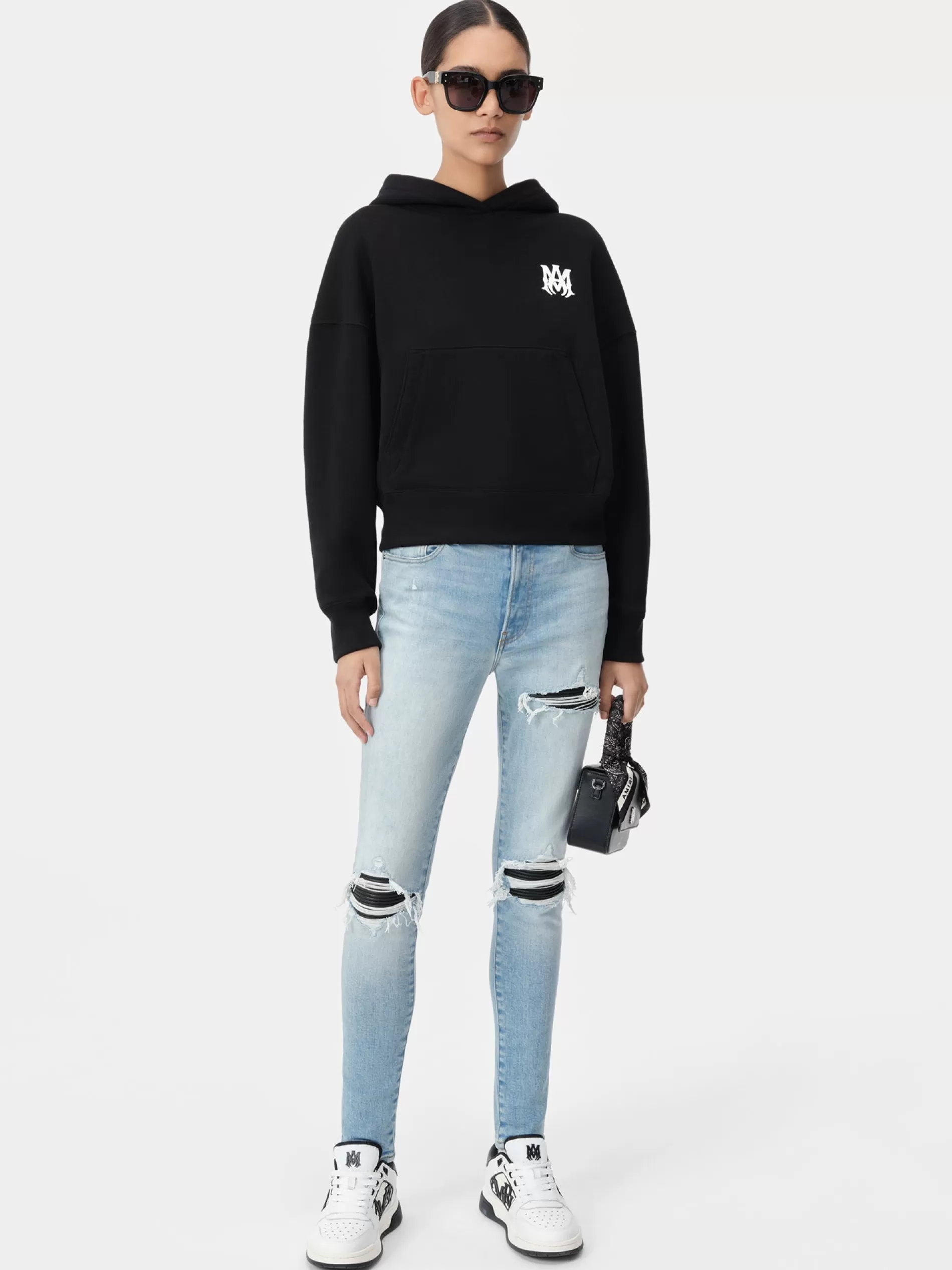 AMIRI Sweatshirts | Jersey>WOMEN'S MA CORE LOGO HOODIE BLACK