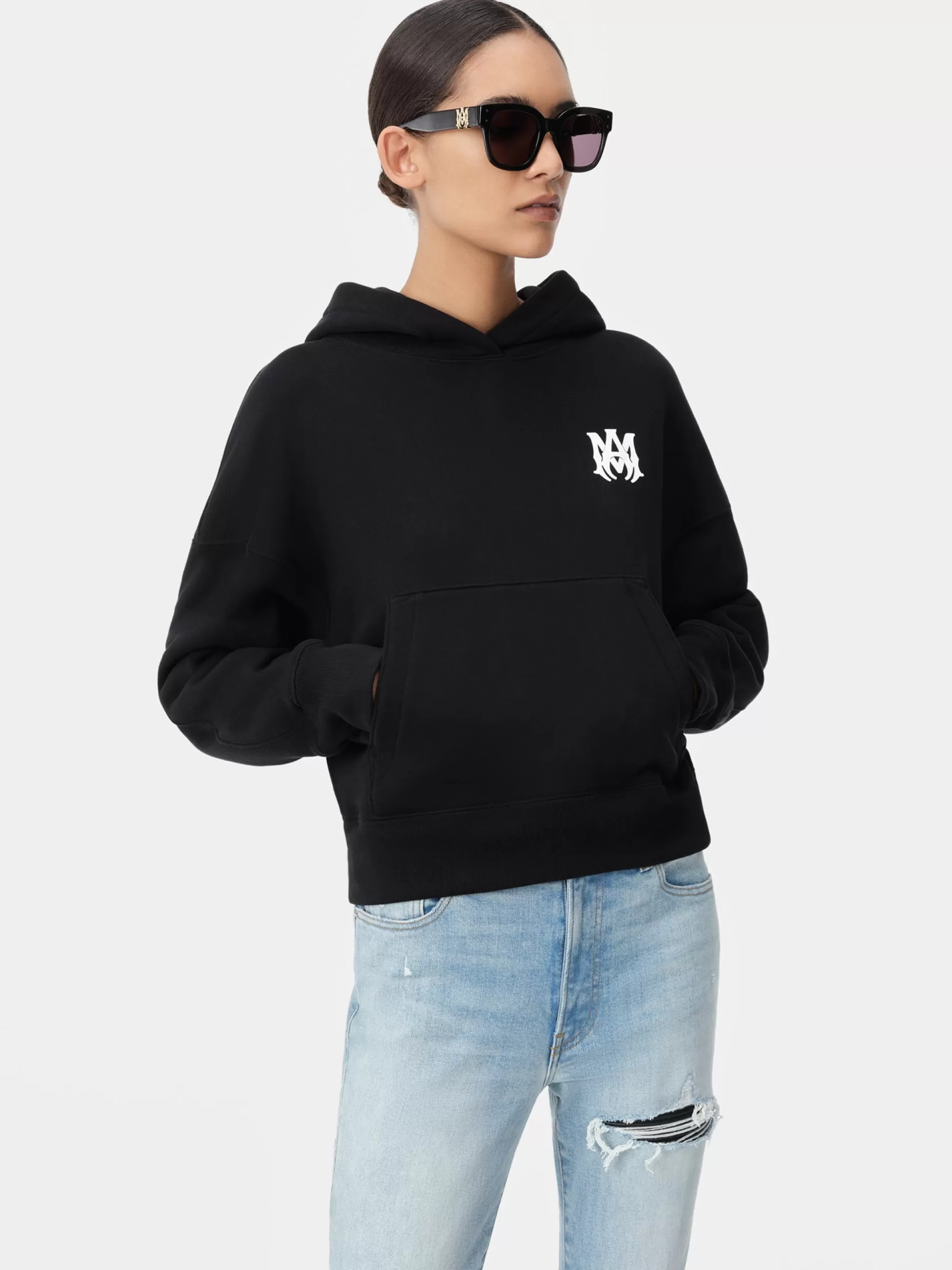 AMIRI Sweatshirts | Jersey>WOMEN'S MA CORE LOGO HOODIE BLACK