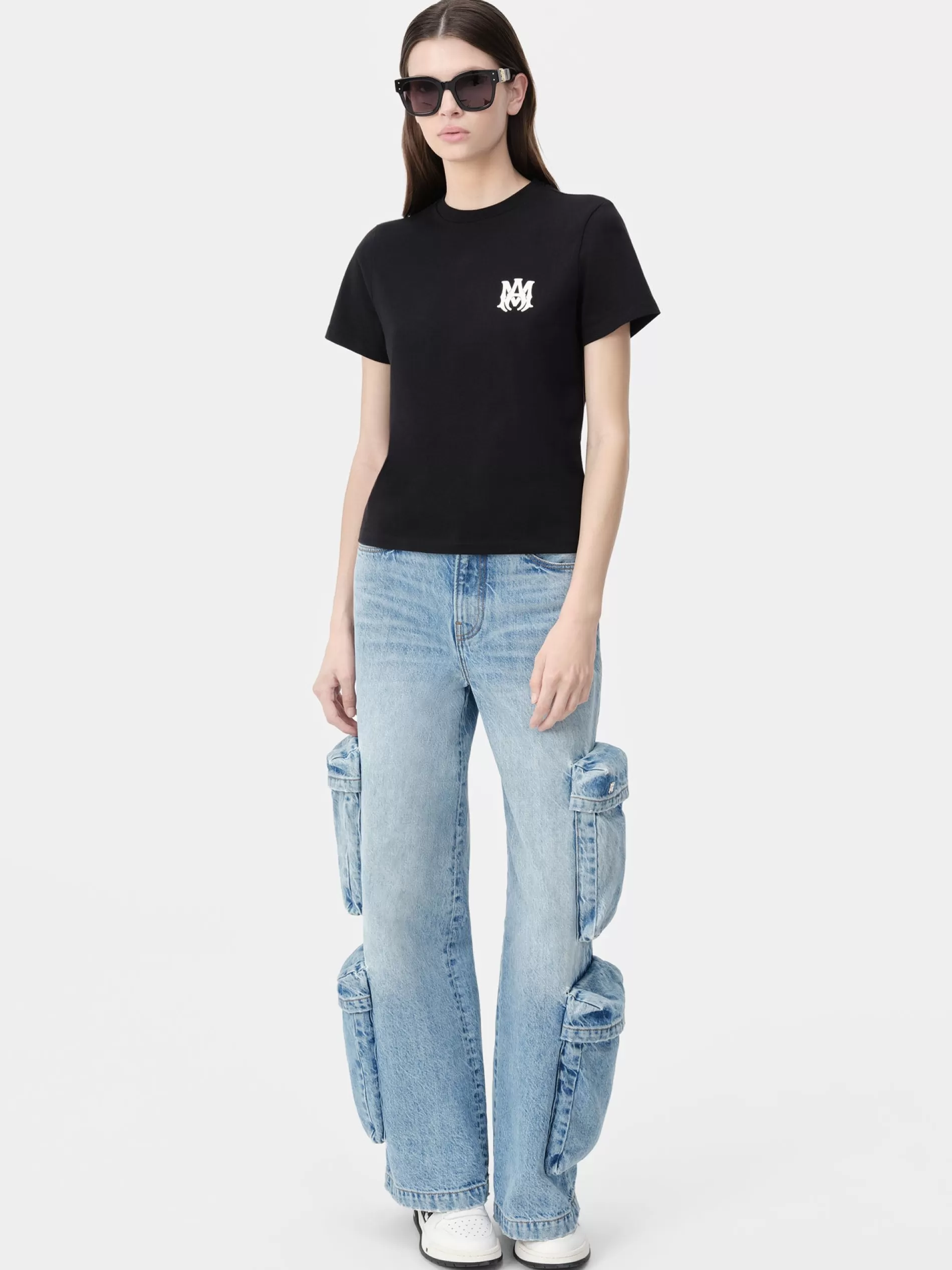 AMIRI Jersey | Tees>WOMEN'S MA CORE LOGO TEE BLACK