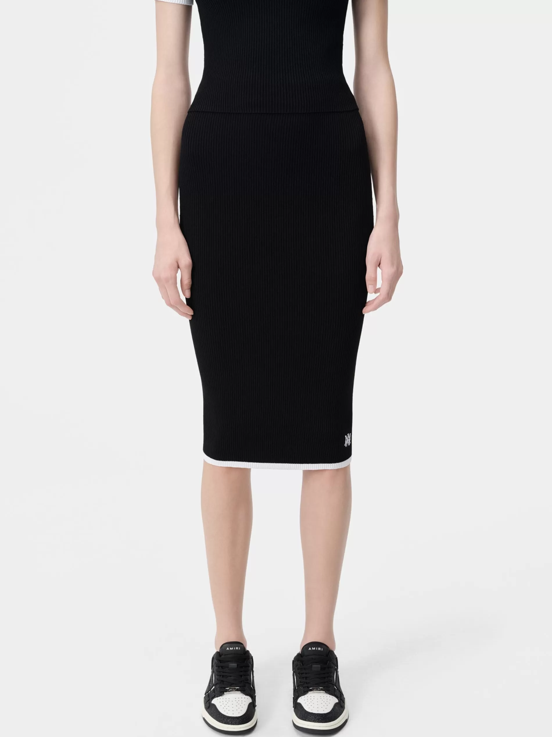 AMIRI Knitwear>WOMEN'S MA MIDI SKIRT BLACK