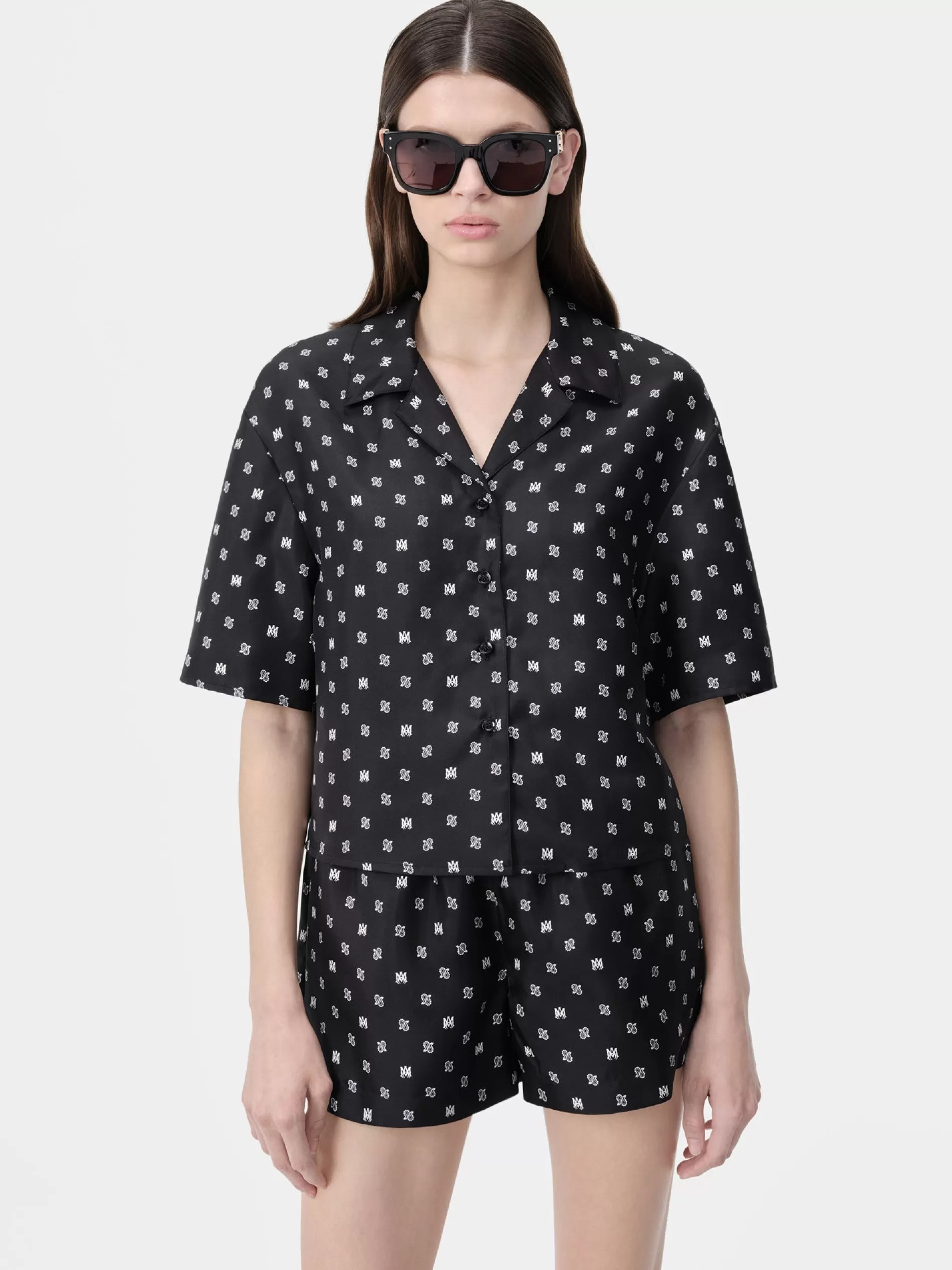 AMIRI Shirts>WOMEN'S MA PAISLEY SHIRT BLACK