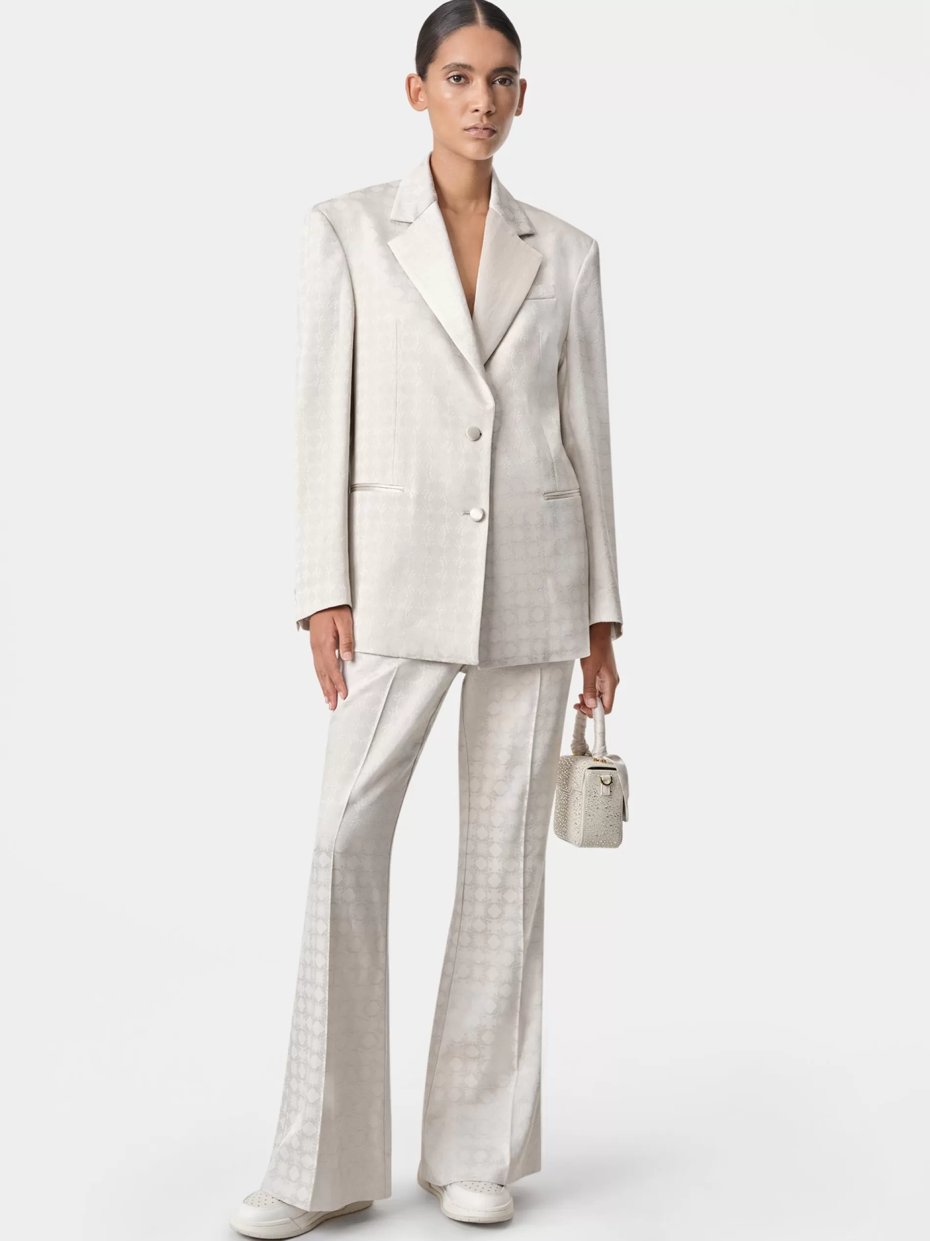 AMIRI Outerwear>WOMEN'S MA QUAD OVERSIZED BLAZER Alabaster