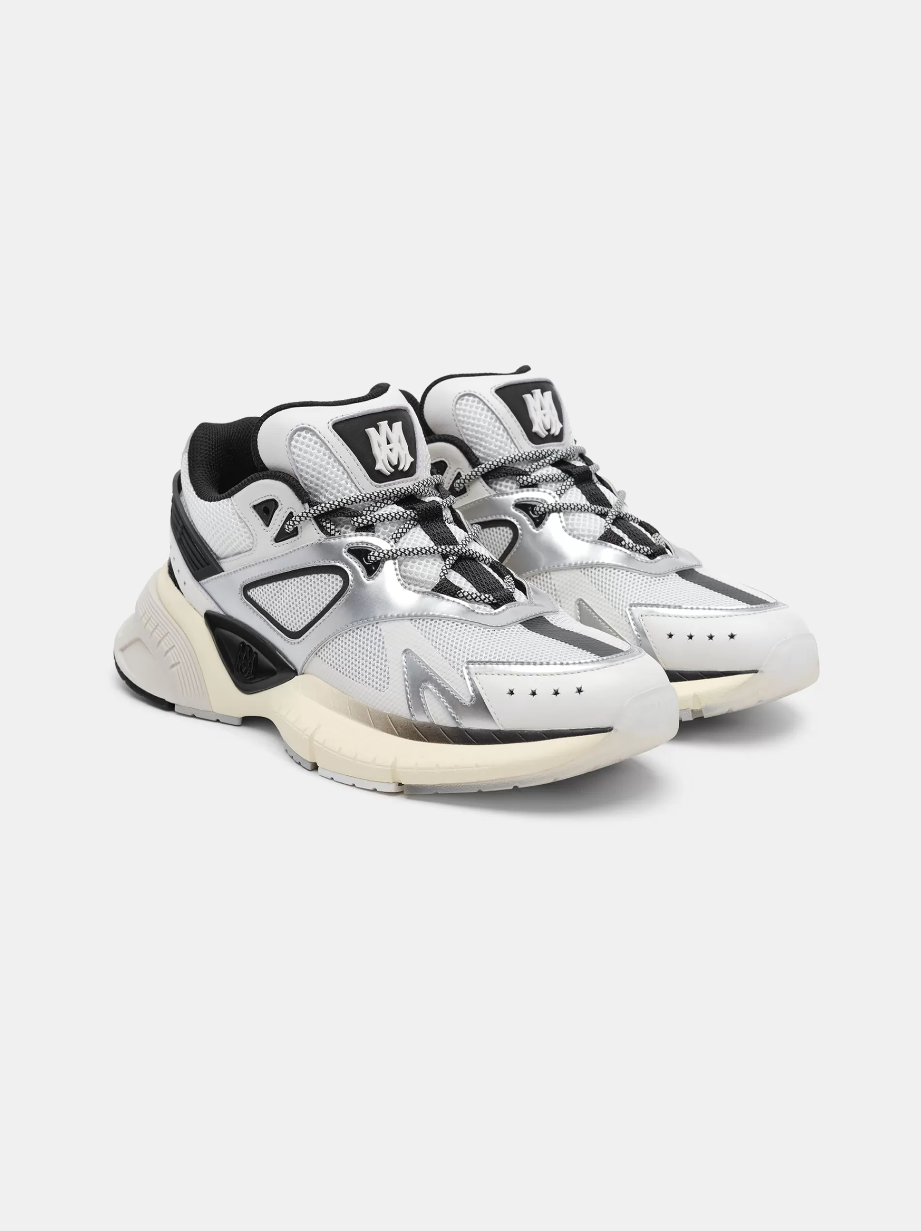 AMIRI Sneakers | Sneakers>WOMEN'S MA RUNNER Black White Silver