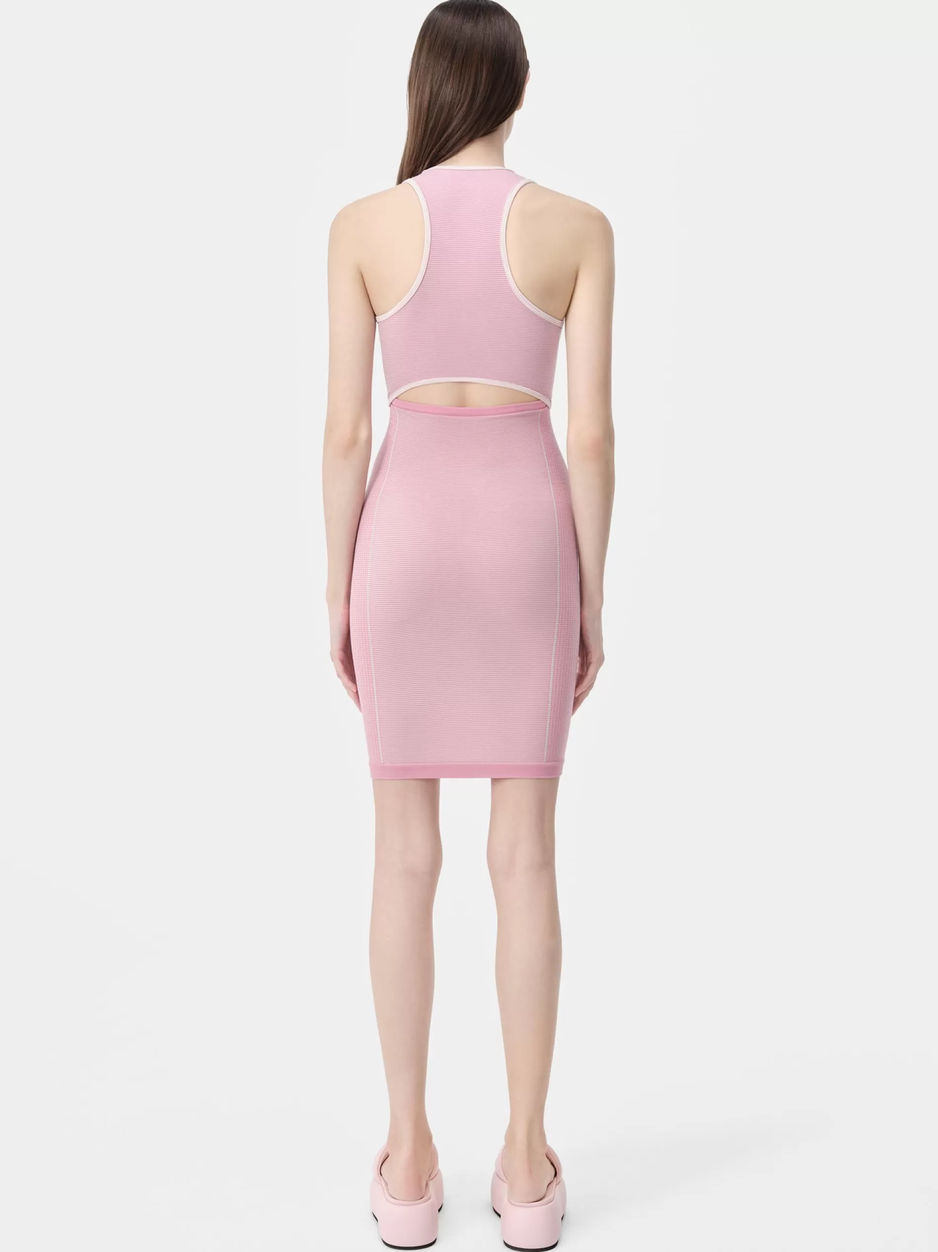 AMIRI Activewear | Dresses>WOMEN'S MA SEAMLESS CUT-OUT MINI DRESS Flamingo Pink