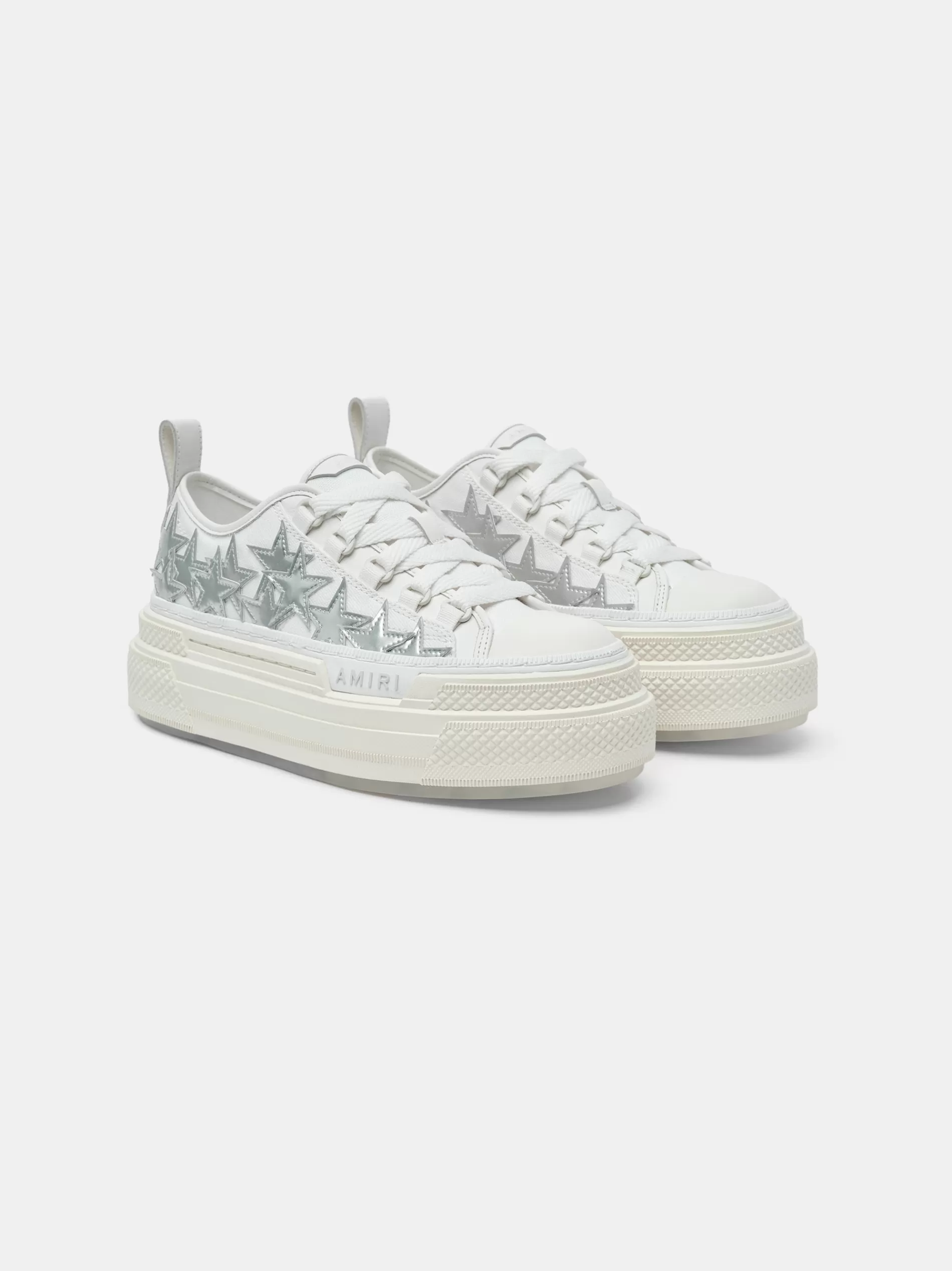 AMIRI Sneakers | Sneakers>WOMEN'S METALLIC PLATFORM STARS COURT White Silver