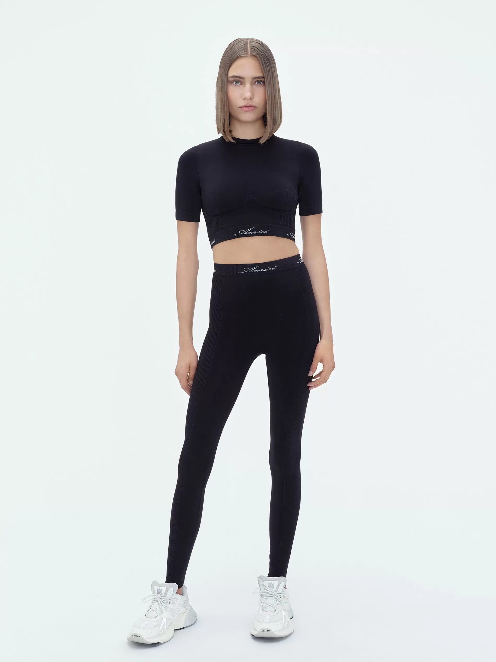 AMIRI Activewear>WOMEN'S SEAMLESS LEGGINGS BLACK