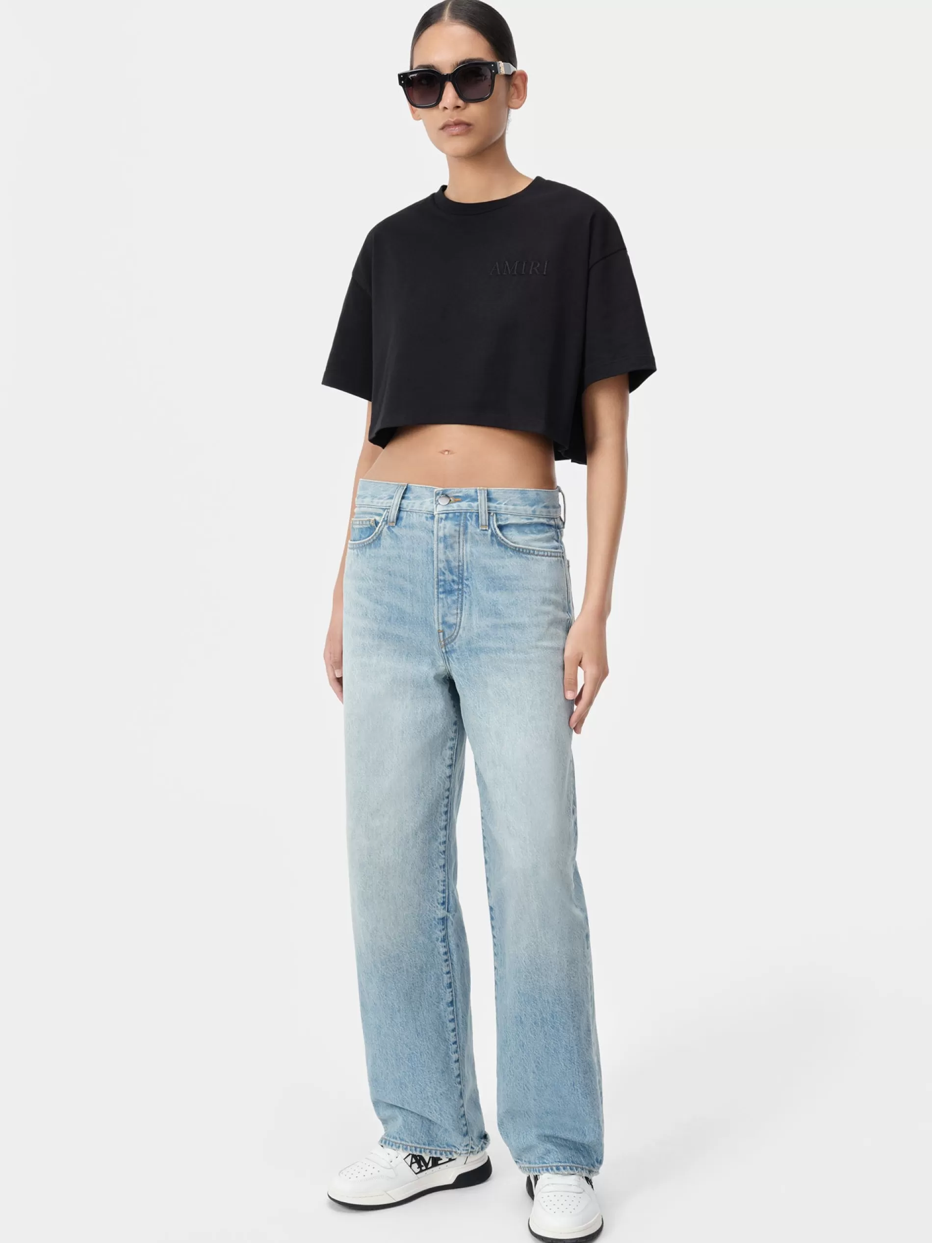 AMIRI Pants | Denim>WOMEN'S WIDE STRAIGHT JEAN True Blue