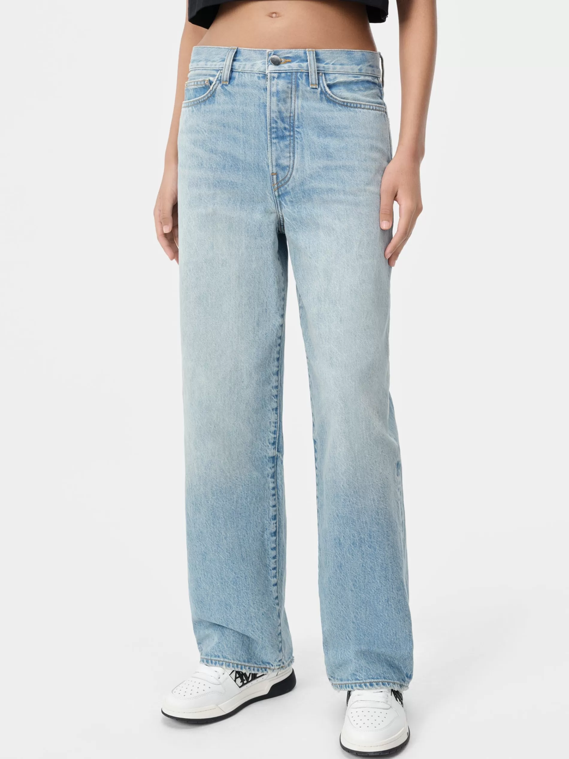 AMIRI Pants | Denim>WOMEN'S WIDE STRAIGHT JEAN True Blue